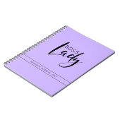 Carnet Logo personnalisé de la patronne violet clair (Côté gauche)