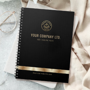Carnet Logo personnalisé Elegant Black Gold