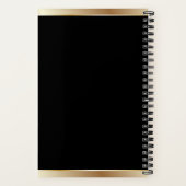 Carnet Logo personnalisé élégant noir or (Verso)