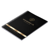 Carnet Logo personnalisé élégant noir or (Côté gauche)