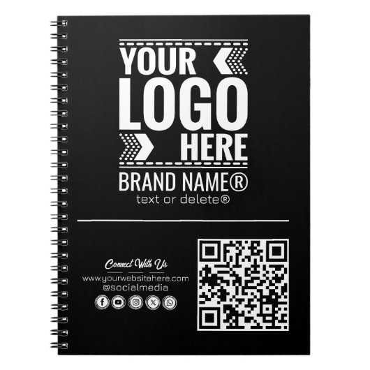 Carnet Logo personnalisé, logo d'entreprise ou de marque (Devant)