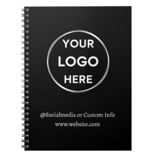 Carnet Logo Personnalisé Noir Personnel d'affaires minima