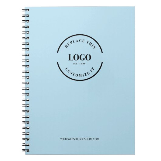 Carnet Logo Personnalisé Simple BLUE Minimaliste (Devant)