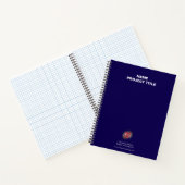 Carnet Logo personnalisé, Site Web, Nom, Bleu (Intérieur)