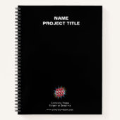 Carnet Logo personnalisé, Site Web, Nom, Noir (Devant)