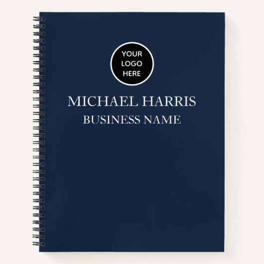 Carnet Logo professionnel Marine Blue Monogram Business (Devant)