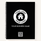 Carnet Logo professionnel personnalisé Code QR Texte prom (Devant)