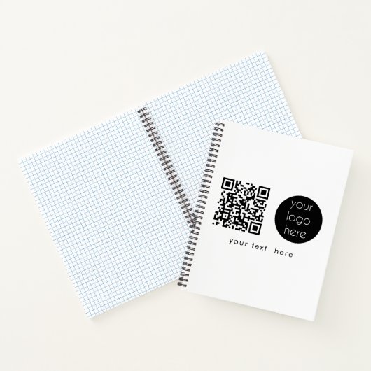 Carnet Logo professionnel QR Code et texte (Intérieur)
