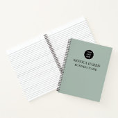 Carnet Logo Professionnel Sage Green Monogram Entreprise (Intérieur)