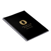 Carnet Logo professionnel simple Gold sur Noir (Côté Droit)