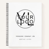 Carnet Logo professionnel simple noir et blanc (Devant)