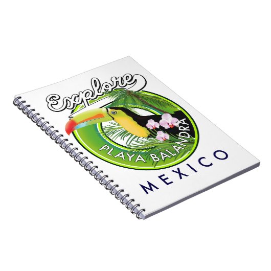 Carnet Logo rétro de Playa Balandra Mexique (Côté Droit)