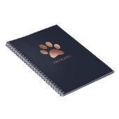 Carnet Logo rose Gold Et Marine Empreinte de patte Person (Côté Droit)