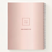 Carnet Logo rose or monogramme élégant entreprise (Dos)