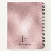 Carnet Logo rose or rose monogramme entreprise initiale (Dos)