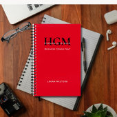 Carnet Logo simple moderne d'entreprise monogramme rouge 
