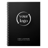 Carnet Logo Simple Moderne sur Fond Noir (Devant)