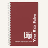 Carnet Logo Simple Moto Bourgogne Salon des cheveux blanc (Recto)