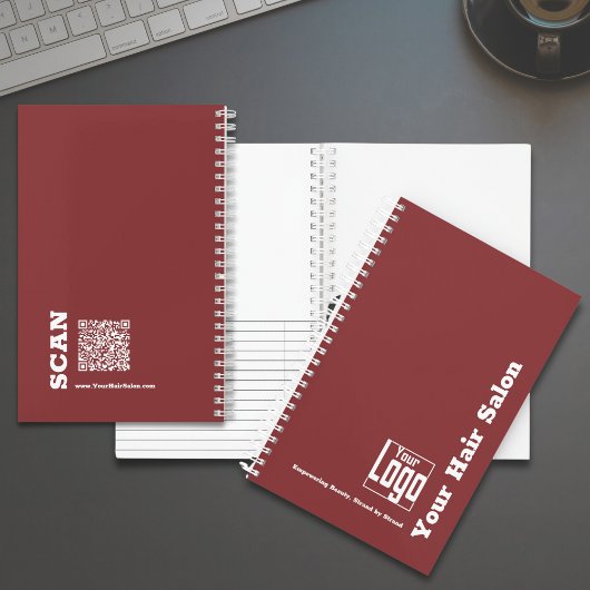 Carnet Logo Simple Moto Bourgogne Salon des cheveux blanc