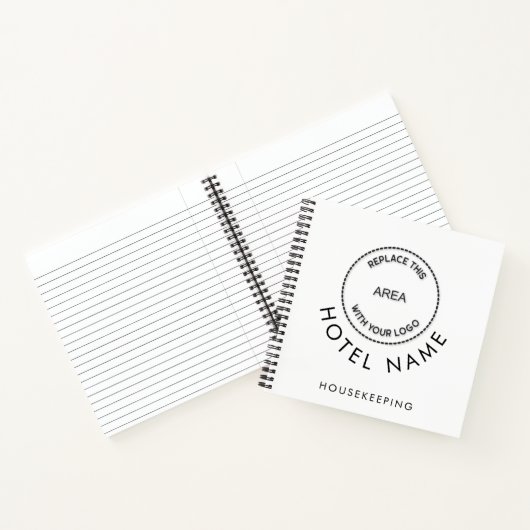 Carnet Logo Simple Nom de l'hôtel QR Code N'importe quell (Intérieur)
