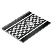 Carnet Logo Sport Noir Blanc Damier de Course (Côté gauche)