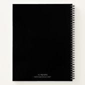 Carnet Logo unique en noir blanc monogramme (Dos)