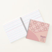 Carnet Logo Unique ou Code QR Motif Géométrique Rose (Intérieur)
