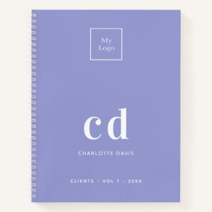 Carnet Logo violet monogramme initiales entreprise élégan