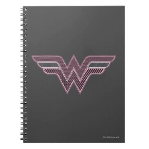 Carnet Logo Wonder Woman rose and Black Checker Mesh