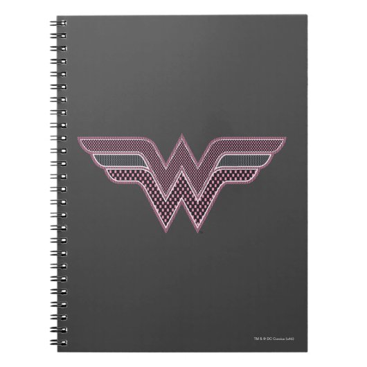 Carnet Logo Wonder Woman rose and Black Checker Mesh (Devant)