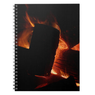 Carnet Logs dans la cheminée Photographie de feu chaud