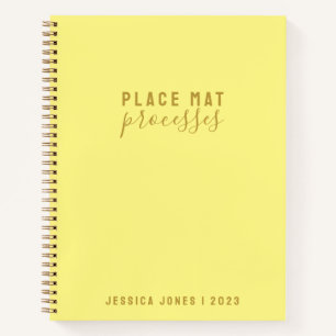 Carnet Loi d'attraction Processus Sets de table jaunes