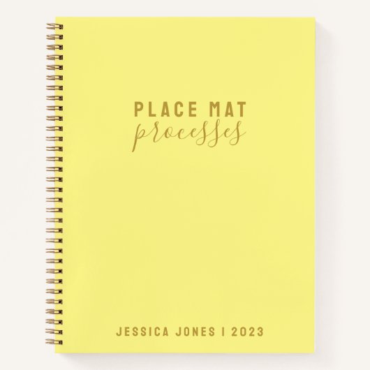 Carnet Loi d'attraction Processus Sets de table jaunes (Devant)