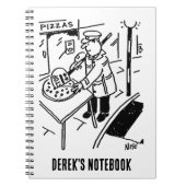 Carnet Lollipop Man découpe une pizza (Devant)