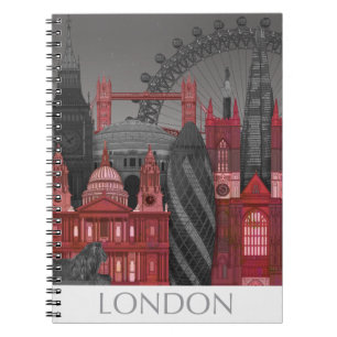 Carnet London Elevages by Night - Rouge