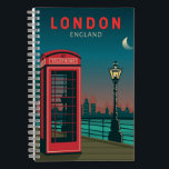 Carnet Londres Angleterre Retro Travel Art Vintage<br><div class="desc">Design d'art vectoriel à Londres. Londres,  capitale de l'Angleterre et du Royaume-Uni,  est une ville du 21ème siècle avec une histoire qui remonte à l'époque romaine.</div>