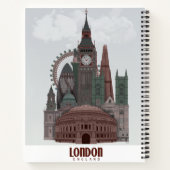 Carnet Londres en nuages rouge et vert (Dos)