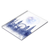 Carnet Londres Skyline - Aquarelle bleue (Côté gauche)