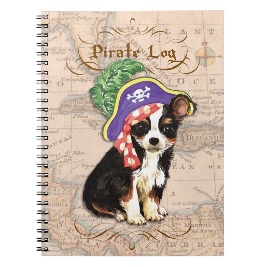 Carnet Long manteau Chihuahua Pirate (Devant)