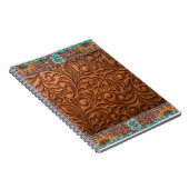 Carnet Look Cuir Avec Accents Turquoise (Côté Droit)