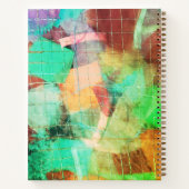 Carnet Look Patchwork Bohème Personnalisé Abstrait Vert M (Dos)