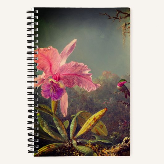Carnet L'orchidée de Cattleya et trois colibris Heade (Recto)