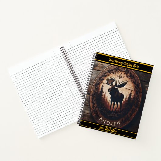 Carnet L'orignal dans une forêt sombre (Intérieur)