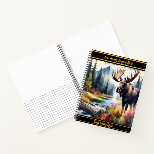 Carnet L'orignal dans une nature sauvage automnale vibran (Intérieur)