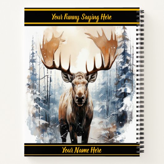 Carnet L'orignal est grand dans la forêt de neige (Dos)