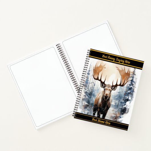 Carnet L'orignal est grand dans la forêt de neige (Intérieur)