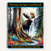 Carnet L'orignal majestueux au bord de la paisible cascad (Devant)