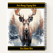 Carnet L'orignal majestueux domine le paisible lac d'hive (Dos)