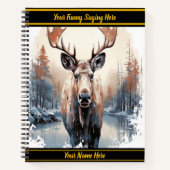 Carnet L'orignal majestueux domine le paisible lac d'hive (Devant)