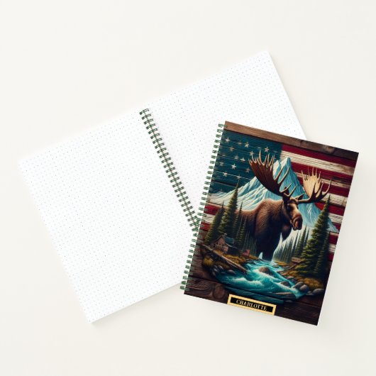 Carnet L'orignal majestueux est fier au milieu d'un paysa (Intérieur)